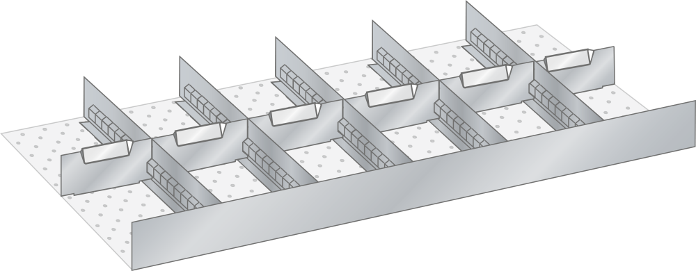 Set Slotted partitions and Metal dividers (WxDxFH) 867x459x95mm
