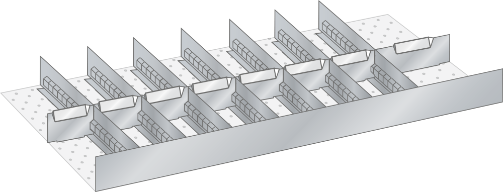 Set Slotted partitions and Metal dividers (WxDxFH) 867x459x95mm